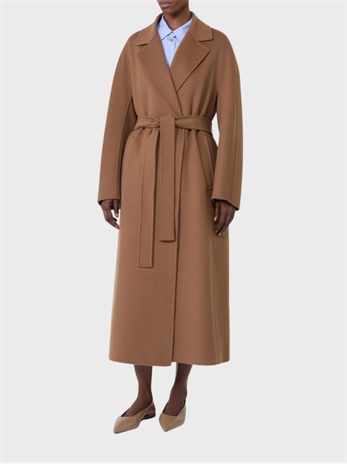 Cappotto lungo a vestaglia in pura lana con cintura S' MAX MARA | 2629016121600041